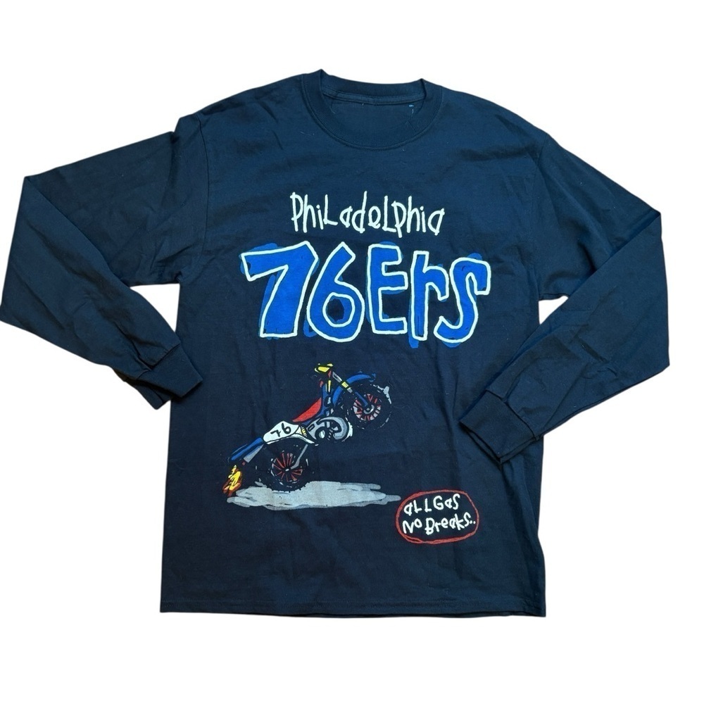 NBA Men's T-Shirt After School Special Black Philadelphia 76ers Long Sleeve Sz M